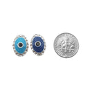 evil eye gold silver Gray bronze plated copper charm with rhinestones