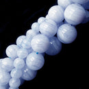 natural blue lace agate smooth round beads 