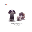 Natural Gemstone Crystal Polished Shape Mushrooms 1" Inch Sold Per Pair Rose Quartz, Clear Quartz, Amethyst, Howlite, Obsidian, Kiwi Jasper