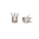 Black Cubic Zirconia Micro Pave King Crown Charm Beads Size 8x12mm 5PCS/Bag