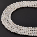 White Moonstone Black Specks Faceted Round Beads 2mm 3mm 4mm 5mm 15.5" Strand