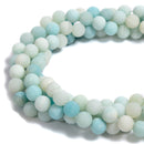 Blue Green Amazonite Matte Round Beads Size 4mm 6mm 8mm 10mm 15.5'' Strand