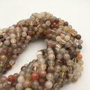 multi color rutilated quartz smooth round beads
