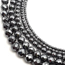 gray hematite faceted round beads