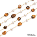 6-8mm Pebble Nugget Beads Multi Gemstone Chain Sold One Meter per Bag