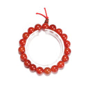 Carnelian Smooth Round With Guru Beaded Bracelet Size 8mm 10mm 7.5'' Length