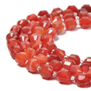 Red Stripe Agate Prism Cut Double Point Beads Size 7x8mm 15.5'' Strand