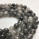 cloudy quartz faceted round beads