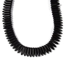 Black Howlite Turquoise Spike Point Beads Size 5x20mm 15.5'' Strand