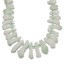 Light Green Quartz Top Drill Rough Long Points 15-22mm 18-25mm 30-35mm 15.5''Str