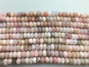 natural pink opal faceted rondelle beads 