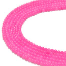 fuchsia pink dyed jade smooth round beads