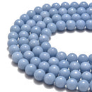 natural angelite smooth round beads