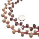 Natural Peach Moonstone Faceted Briolette Teardrop Beads Size 6x9mm 15.5" Strand