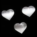 natural selenite heart shape palm stone