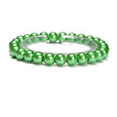 Bright Green Glass Pearl Smooth Round Bracelet Beads Size 6mm-12mm 7.5'' Length