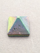 natural tiny druzy agate pyramid silver gold rainbow blue colors