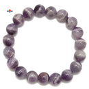 Chevron Amethyst Bracelet Smooth Round Size 8mm 10mm 7.5" Length