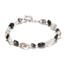 Black Tourmalinated Quartz Bracelet Approx 5-8mm 7.5" Length