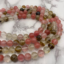 mixed cherry quartz fire quartz smooth round