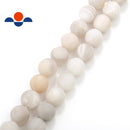 white agate matte round beads