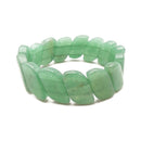 Green Aventurine Double Drill Leaf Shape Bracelet 15x20mm Length 7.5"