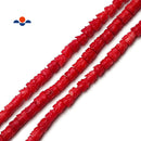 Red Bamboo Coral Hand Carved Flower Beads Size 7x8mm 15.5'' Strand