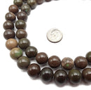 Brown Green Geothite Chrysoprase Smooth Round Beads 12mm 15.5"Strand