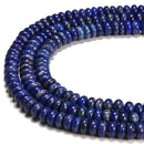 High Grade Natural Lapis Smooth Rondelle Beads Size 4x6mm 5x8mm 6x10mm 15.5''Str