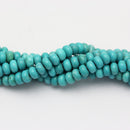 large hole blue turquoise beads smooth rondelle beads