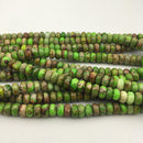 green sea sediment jasper smooth rondelle beads