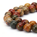 red creek jasper smooth round beads