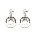 925 Sterling Silver Cat and Fish Charm Pendant Size 13x24mm 2Pcs Per Bag