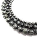 gray Eagle Hawk's eye smooth round beads