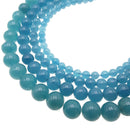 blue sponge quartz smooth round beads