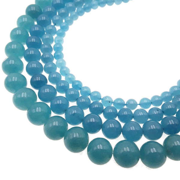 blue sponge quartz smooth round beads 