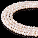2.0mm Hole White Fresh Water Pearl Potato Shape Beads Size 5-6mm 13'' Strand