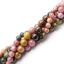 watermelon tourmaline smooth round beads