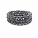 Larvikite Labradorite Bracelet Smooth Round Size 8mm 10mm 7.5" Length