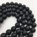 black onyx faceted matte round beads