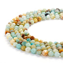 multi color amazonite faceted star cut beads