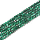 Natural Malachite Faceted Round Beads Size 3mm 4mm 15.5'' Strand