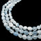 natural blue aquamarine smooth pebble nugget beads