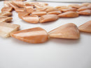 pink aventurine smooth twisted triangle shape beads