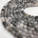cloudy quartz matte round beads