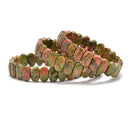 unakite faceted oval bracelet bangle