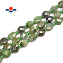 Nephrite Jade Faceted Flat Oval Beads Size 7x8mm 15.5" Strand