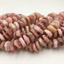 natural pink opal faceted irregular rondelle beads