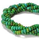 Dark Green Turquoise Smooth Rondelle Beads Size 6x8mm 15.5'' Strand