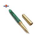 Handmade Natural Malachite Stone Green & Gold Ball Point Writing Pen Sold By PC